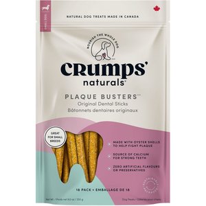 Crumps' Naturals Plaque Busters Original Dental Dog Treats, 3.2-oz bag, Count Varies