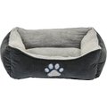 Cozy Pet Embroidered Paw Print Lounger Dog Bed, Gray