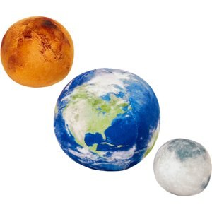 Frisco Earth, Mars, & Moon Plush Squeaky Dog Toy, 3 count