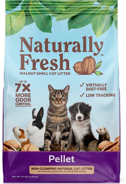Naturally Fresh Pellet Unscented Non-Clumping Walnut Cat Litter, 26-lb bag slide 1 of 10