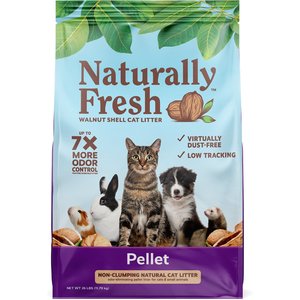 Naturally Fresh Pellet Unscented Non-Clumping Walnut Cat Litter, 26-lb bag