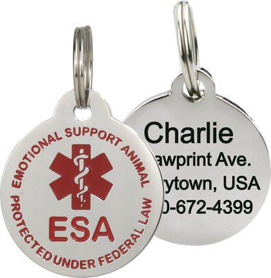 Frisco Emotional Support Animal Personalized Dog & Cat ID Tag, Round Shape, slide 1 of 1