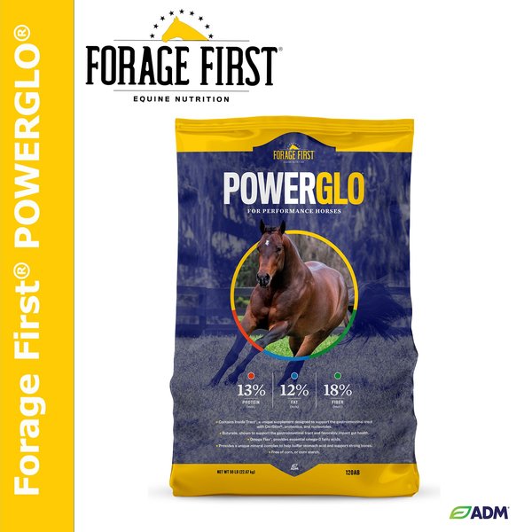 ADM POWERGLO Forage First Premium Nutrition Performance Horse Feed, 50-lb bag slide 1 of 3