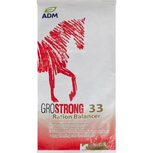 ADM GroSTRONG 33 Ration Balancer Low Sugar Low Starch Horse Feed, 50-lb bag