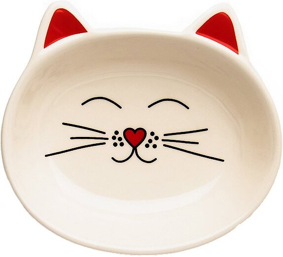 Park Life Designs Oscar Ceramic Cat Bowl, Cream, 0.5-cup slide 1 of 2