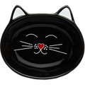 Park Life Designs Oscar Ceramic Cat Bowl, Black, 0.5-cup