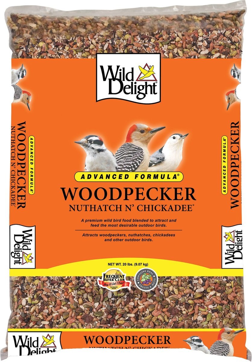 Wild Delight Woodpecker, Nuthatch N' Chickadee Wild Bird Food, 20-lb bag slide 1 of 8