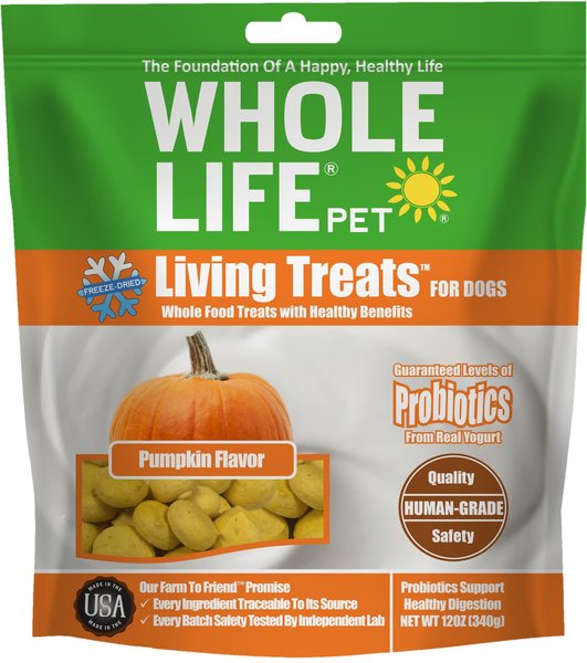 Whole Life Living Treats Pumpkin Flavor Freeze-Dried Dog Treats, 12-oz bag slide 1 of 9