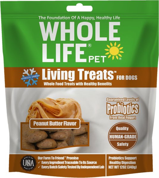 Whole Life Living Treats Peanut Butter Flavor Freeze-Dried Dog Treats, 12-oz bag slide 1 of 9