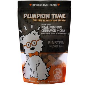 Einstein Pets Wheat-Free Pumpkin Time Real Pumpkin, Cinnamon & Chia Natural Oven Baked Dog Treats, 8-oz bag