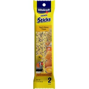 Vitakraft Triple Baked Crunch Sticks Egg & Honey Flavor Canary & Finch Treat, 2 pack