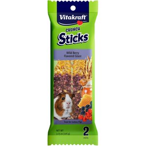 Vitakraft Crunch Sticks Wild Berry & Honey Flavored Glaze Guinea Pig Treat, 2 pack