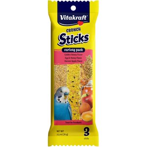Vitakraft Crunch Sticks Variety Pack Parakeet Treat, 3 pack
