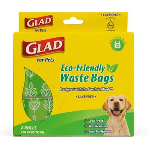 Glad Eco-Friendly Lavender Scented Dog Waste Bags, 120 count