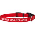 Frisco Nylon Personalized Dog Collar, Red, Small: 10 to 14-in neck, 5/8-in wide