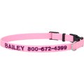 Frisco Nylon Personalized Dog Collar, Pink, X-Small: 8 to 12-in neck, 3/8-in wide
