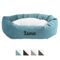 Majestic Pet Velvet Sherpa Personalized Bagel Cat & Dog Bed, Turquoise, Small