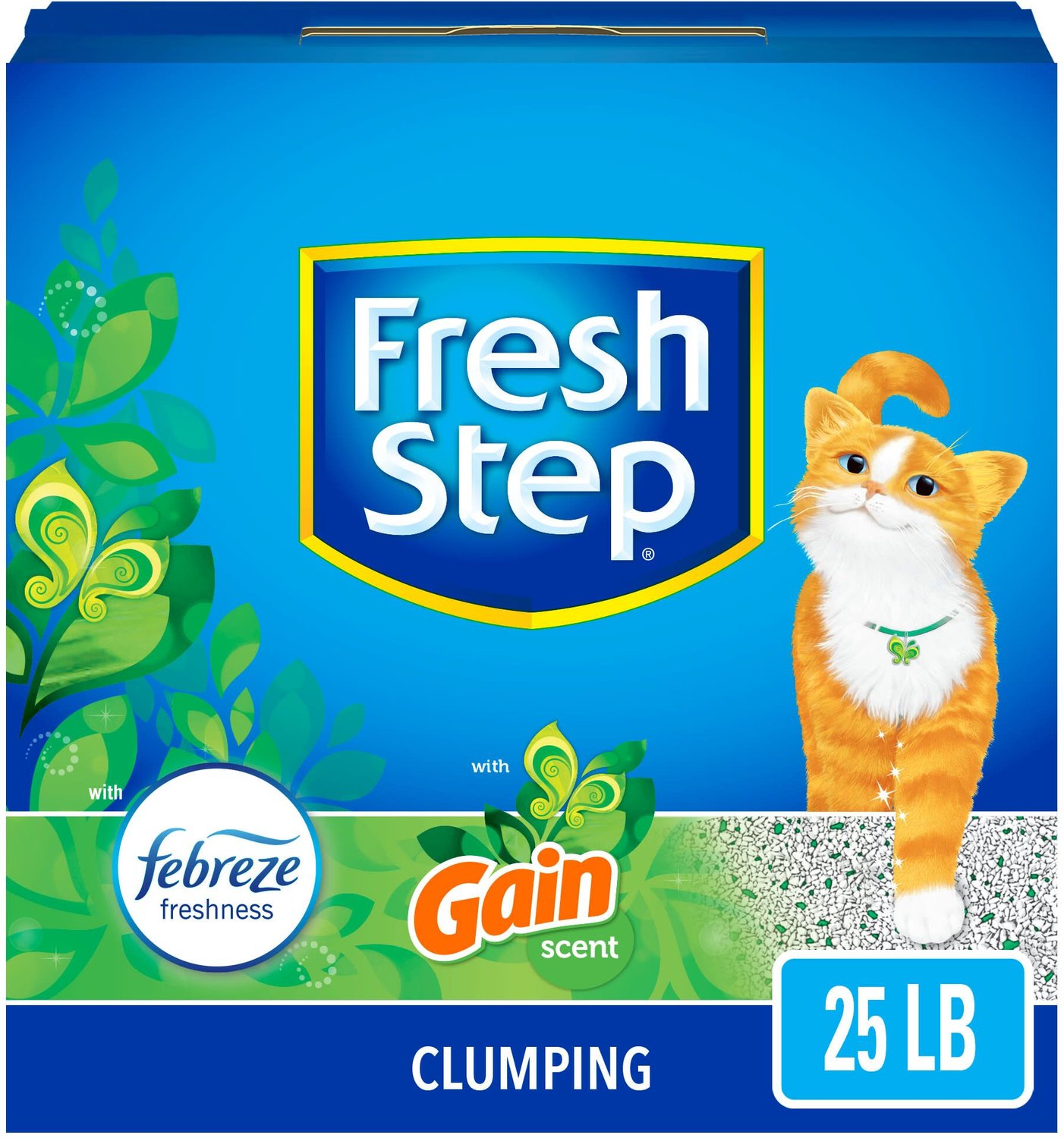 FRESH STEP Febreze Freshness Gain Scented Clumping Clay Cat Litter, 25