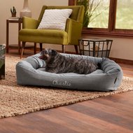 Frisco Rectangular Personalized Bolster Dog Bed w/Removable Cover