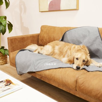 Frisco Faux Linen Personalized Dog & Cat Blanket, slide 1 of 1