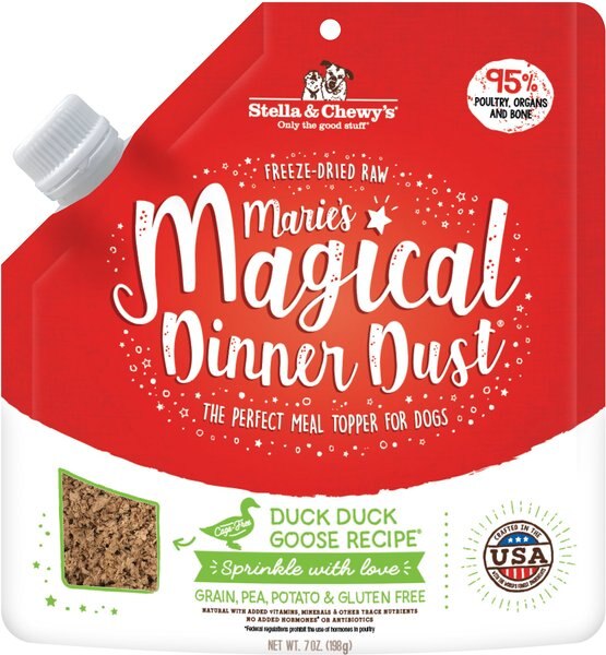 Stella & Chewy's Marie's Magical Dinner Dust Duck Duck, Goose Recipe Freeze-Dried Raw Dog Food Topper, 7-oz bag slide 1 of 3