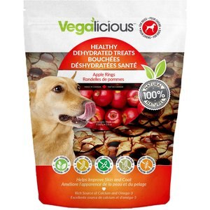Vegalicious Healthy Dehydrated All-Natural Apple Rings Dog Treats, 5.6-oz bag