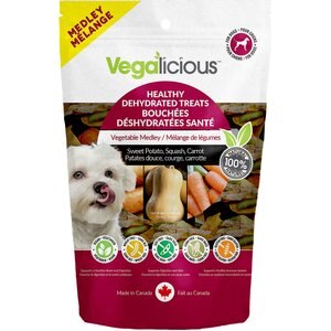 Vegalicious Healthy Dehydrated All-Natural Vegetable Medley Sweet Potato, Squash, Carrot  Dog Treats, 5.6-oz bag