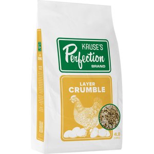 Kruse's Perfection Brand Poultry Layer Crumble Chicken Feed, 4-lb bag