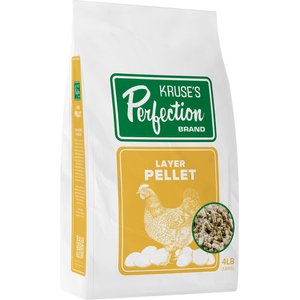 Kruse's Perfection Brand Poultry Layer Pellet Chicken Feed, 4-lb bag