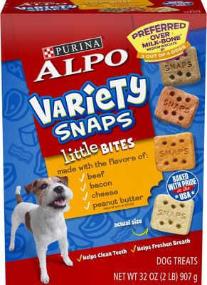 ALPO Variety Snaps Little Bites Beef, Bacon, Cheese & Peanut Butter Dog Treats, 32-oz box, slide 1 of 1