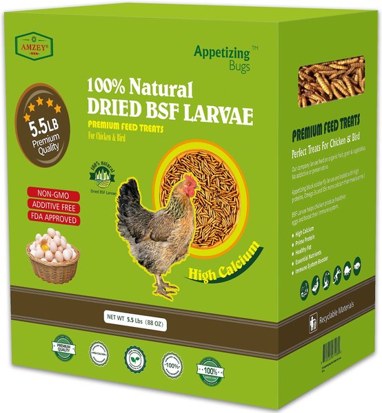 Amzey Appetizing Bugs Premium Chicken & Bird Treats, 5.5-lb box slide 1 of 6