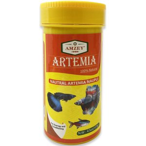 Amzey Natural Artemia Nauplii Fish Food, 4.5-oz bottle