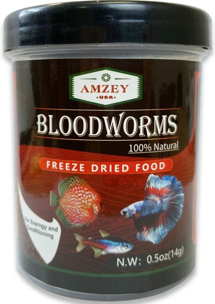 Amzey Bloodworms Freeze-Dried Fish Food, 0.5-oz jar slide 1 of 1