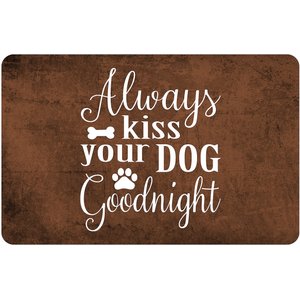 Bungalow Flooring Always Kiss Your Dog Goodnight Dog Dinner Mat, 36 x 23-in