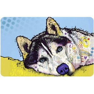 Bungalow Flooring Husky by Dean Russo Dog Dinner Mat, 36 x 23-in