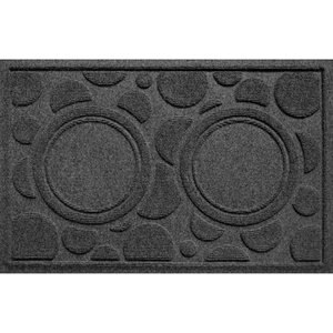 Bungalow Flooring Waterhog Dots Dog Dinner Mat, 27 x 18-in, Charcoal