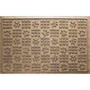 Bungalow Flooring Waterhog Dog Paw Squares Floor Mat, 35 x 23-in, Camel