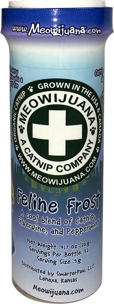 Meowijuana Feline Frost Catnip, Silvervine, & Peppermint Blend Catnip, 26-gram bottle slide 1 of 4
