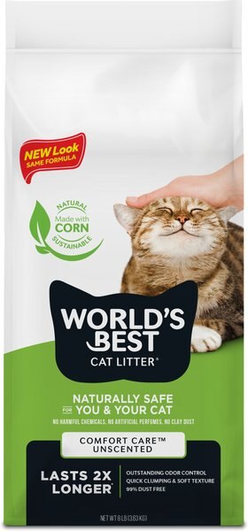 World's Best Unscented Clumping Corn Cat Litter, 8-lb bag slide 1 of 7
