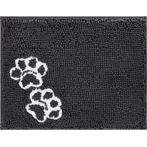 Frisco Microfiber Chenille Paw Print Dog & Cat Mat, Gray, Small/Medium