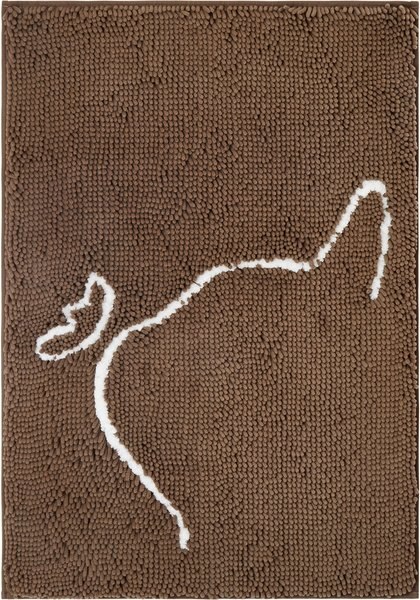 Frisco Microfiber Chenille Cat Silhouette Litter Mat, Brown slide 1 of 5