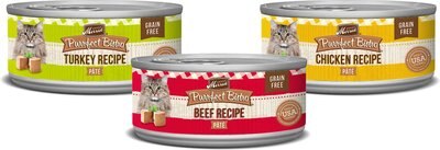Merrick Purrfect Bistro Turkey, Beef & Chicken Recipe Variety Pack Grain-Free Pate Canned Cat Food, 3-oz, case of 24, slide 1 of 1