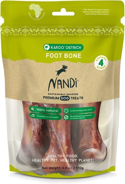 Nandi Karoo Ostrich Foot Bone Dog Treats, 4 count slide 1 of 3