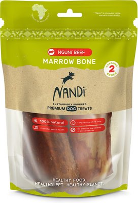 Nandi Nguni Beef Marrow Bone Dog Treats, 2 count, slide 1 of 1