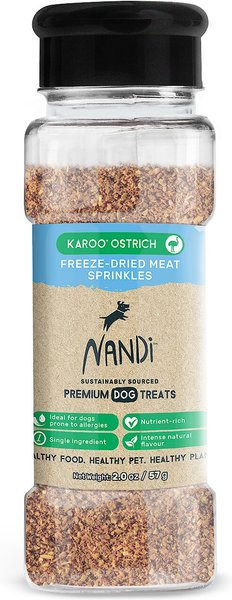 Nandi Karoo Ostrich Meat Sprinkles Freeze-Dried Dog Food Topper, 2-oz bag slide 1 of 2