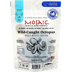Mosaic Wild-Caught Octopus Whole-Muscle Dehydrated Dog Treats, 1.5-oz bag