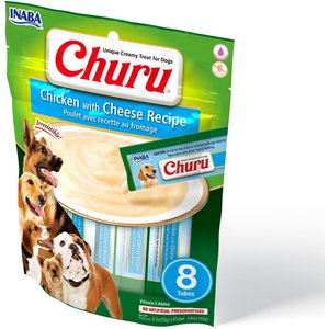 Inaba Churu Chicken with Cheese Recipe Grain-Free Lickable Dog Treat, 0.7-oz, pack of 8