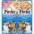 Inaba Twin Packs Tuna & Chicken with Scallop Recipe in Scallop Broth Grain-Free Cat Food Topper, 1.4-oz, pack of 2