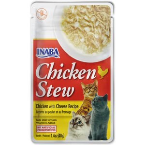 Inaba Chicken Stew Chicken with Cheese Recipe Grain-Free Cat Food Topper, 1.4-oz pouch