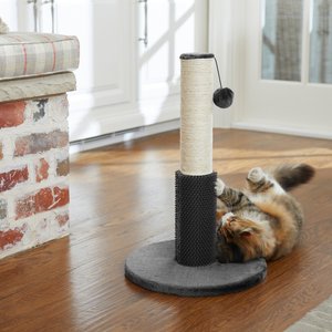 Frisco 21-in Sisal Cat Scratching Post with Toy & Groomer, Dark Charcoal